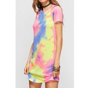 Womens multicolor tie dye tee dress size S